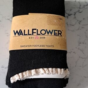 NWT Wallflower Black Footless Tights